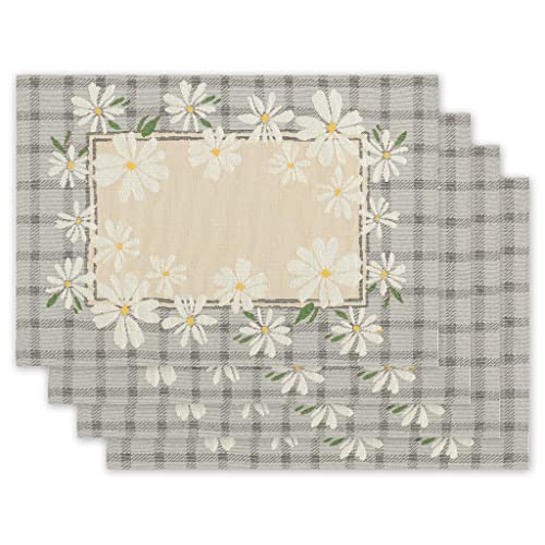 Deco Mex Tapisserie, gewebtes Muster, Creme, weiß, grau, 35 x 45 cm von Deco Mex