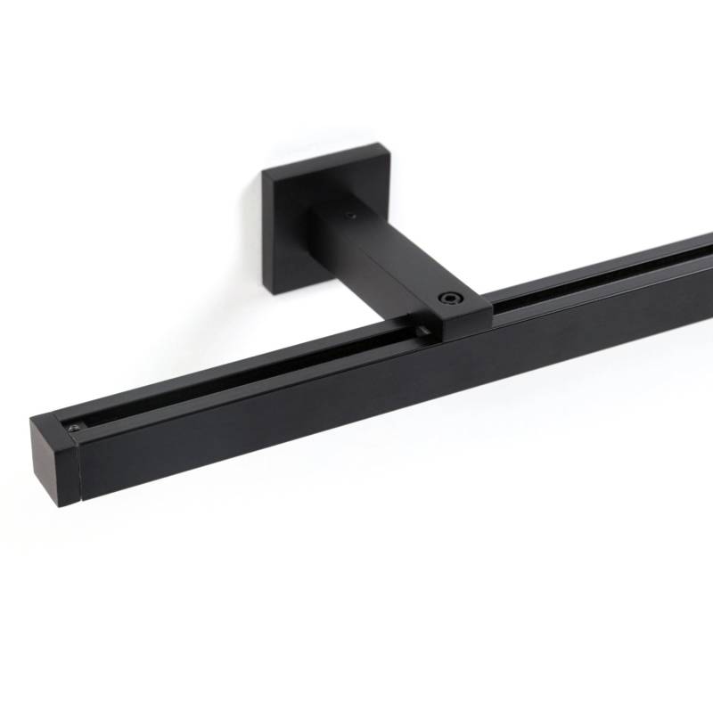 Deco-Raum Gardinenschiene nach Maß 1-Lauf Cube Schwarz 600cm von Deco-Raum