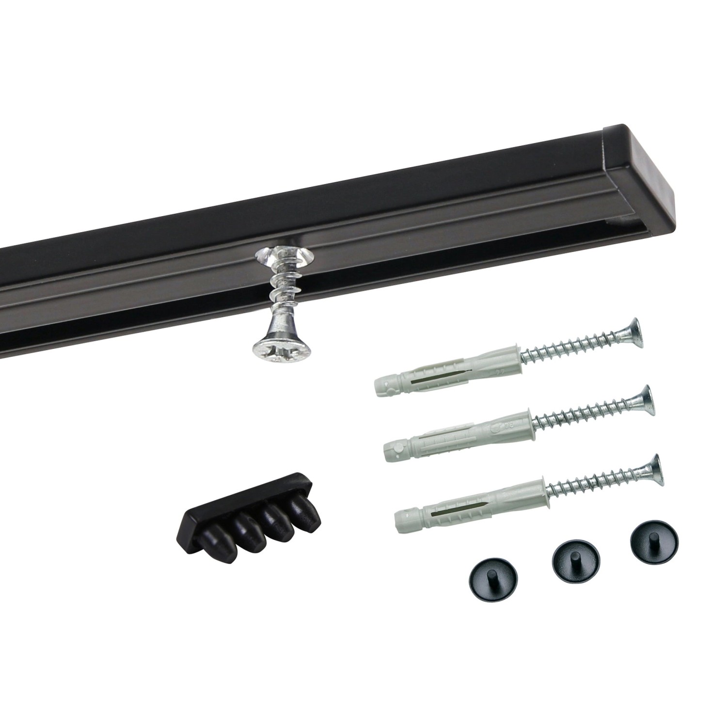 Deco-Raum Gardinenschiene nach Maß 1-Lauf Deckenmontage Minimal Schwarz 310cm Deco-Raum Gardinenschiene nach Maß 1-Lauf Deckenmontage Minimal Schwarz 310cm von Deco-Raum