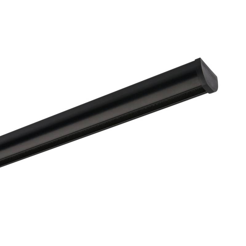 Deco-Raum Gardinenschiene nach Maß 1-Lauf Round Schwarz 240cm von Deco-Raum