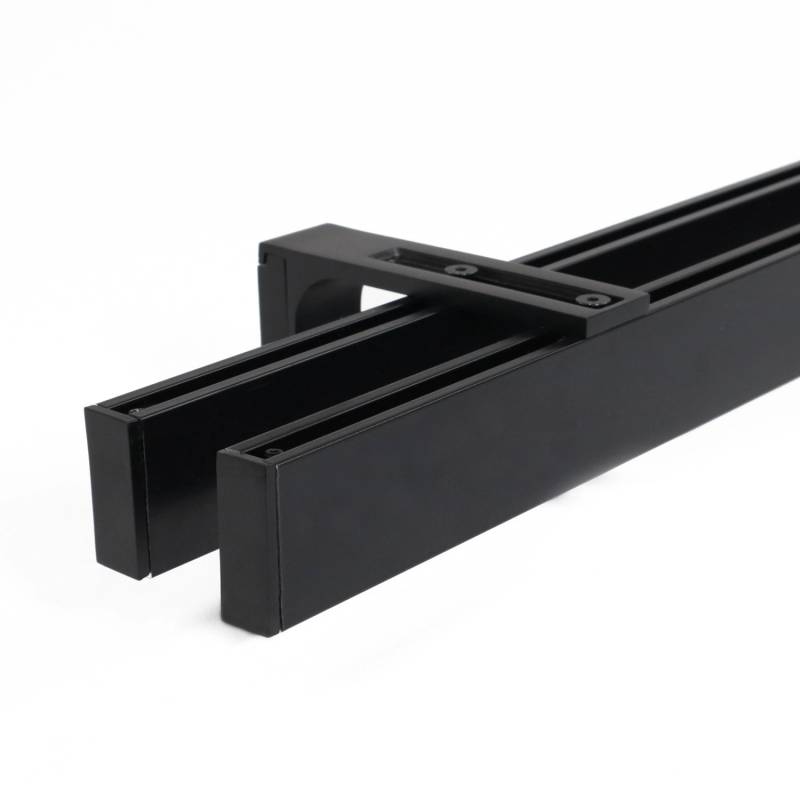 Deco-Raum Gardinenschiene nach Maß 2-Lauf Loft Schwarz 570cm von Deco-Raum