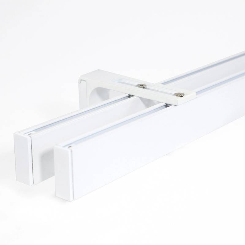 Deco-Raum Gardinenschiene nach Maß 2-Lauf Loft Weiß 430cm von Deco-Raum