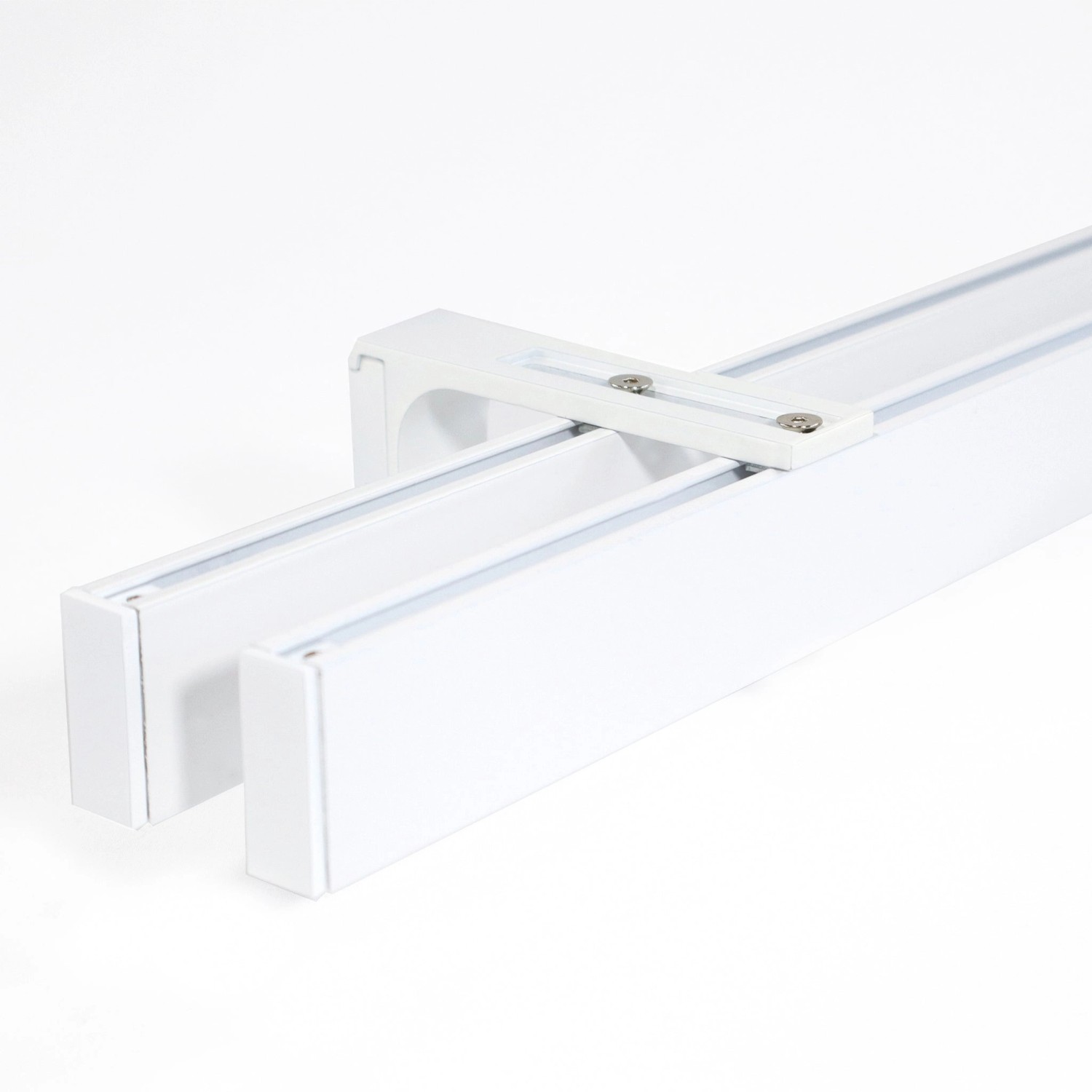 Deco-Raum Gardinenschiene nach Maß 2-Lauf Loft Weiß 520cm von Deco-Raum