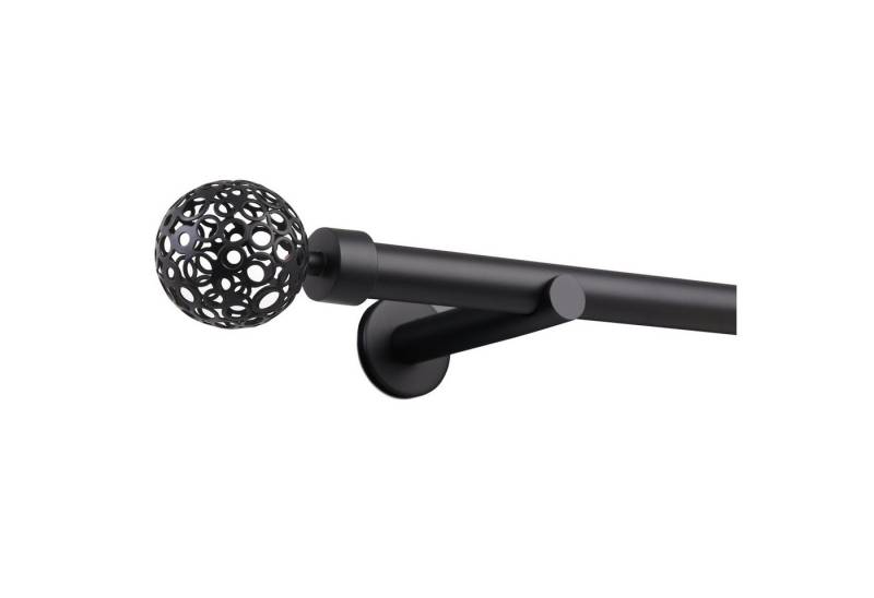 Deco-Raum Gardinenstange Kugel, Ø 25 mm, 1-läufig, kürzbar, Wunschmaßlänge, Bohren, verschraubt, Metall von Deco-Raum
