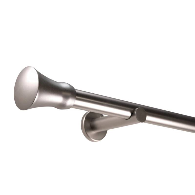 Deco-Raum Gardinenstange nach Maß 1-Lauf Kegel Ø 25 Edelstahl-optik 410cm von Deco-Raum