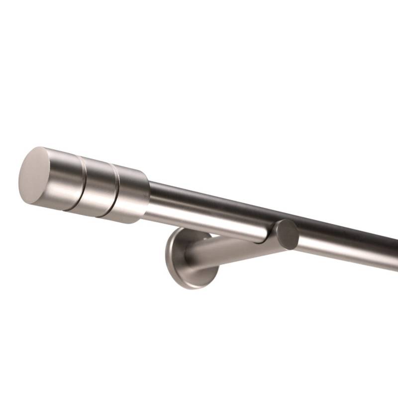 Deco-Raum Gardinenstange nach Maß 1-Lauf Zylinder Ø 25 Edelstahl-optik 60cm von Deco-Raum