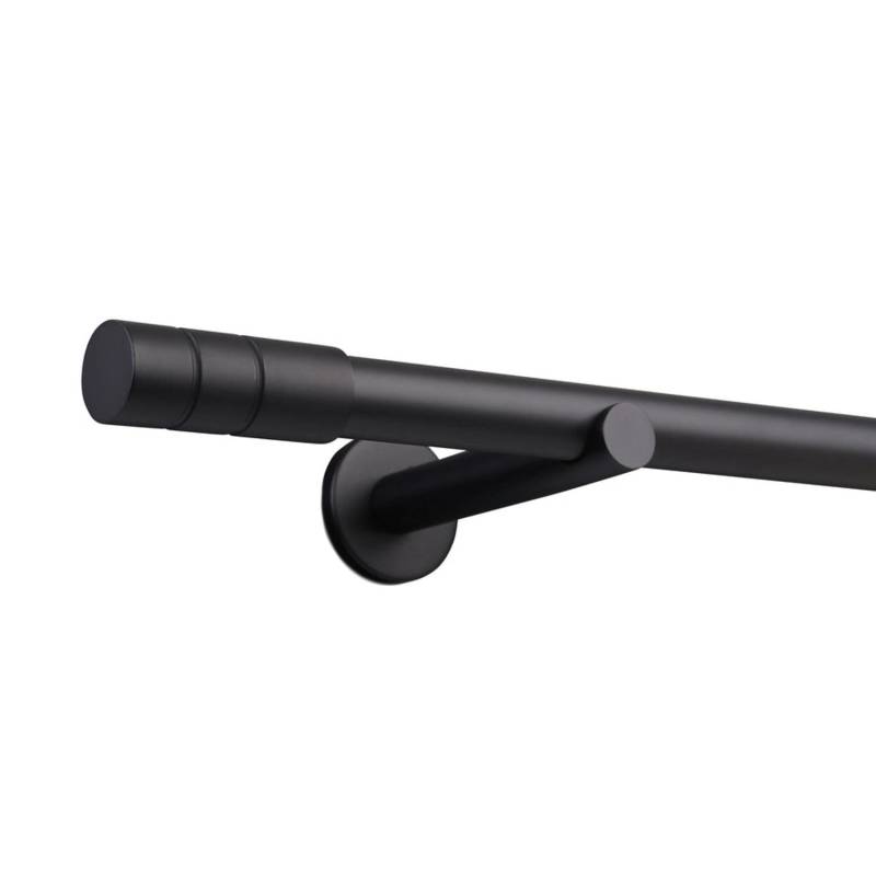 Deco-Raum Gardinenstange nach Maß 1-Lauf Zylinder Ø 25 Schwarz 210cm von Deco-Raum
