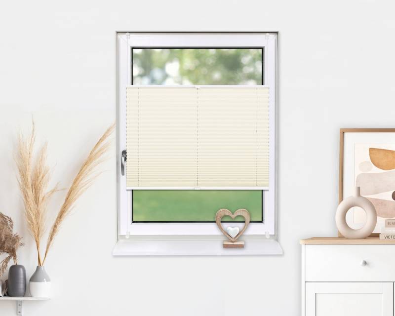 Deco-Raum Plissee Basic, blickdicht, Klemmträger, auf dem Fenster-/Türrahmen, Klemmfix, einfache Montage, in verschiedenen Farben und Größen ohne Bohren von Deco-Raum