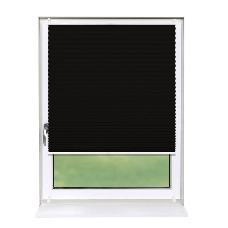 Deco-Raum Plissee Basic ohne Bohren 100x210cm Schwarz Blickdicht Klemmfix von Deco-Raum