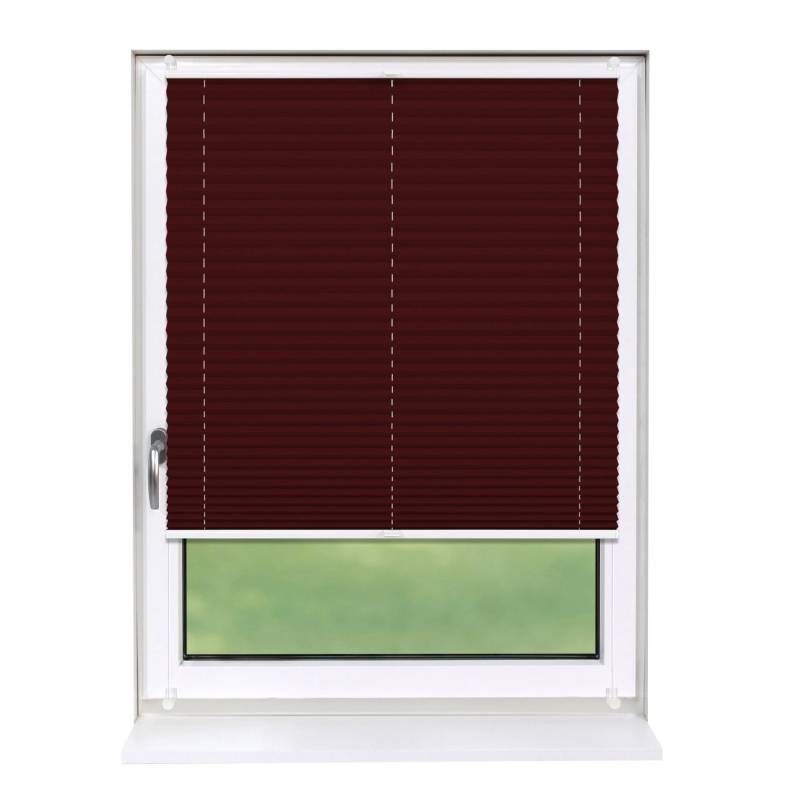 Deco-Raum Plissee Basic ohne Bohren 115x150cm Weinrot Blickdicht Klemmfix von Deco-Raum