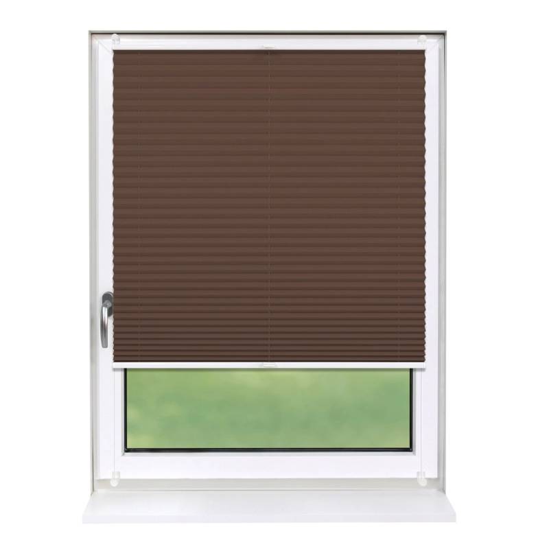 Deco-Raum Plissee Basic ohne Bohren 120x150cm Braun Blickdicht Klemmfix von Deco-Raum