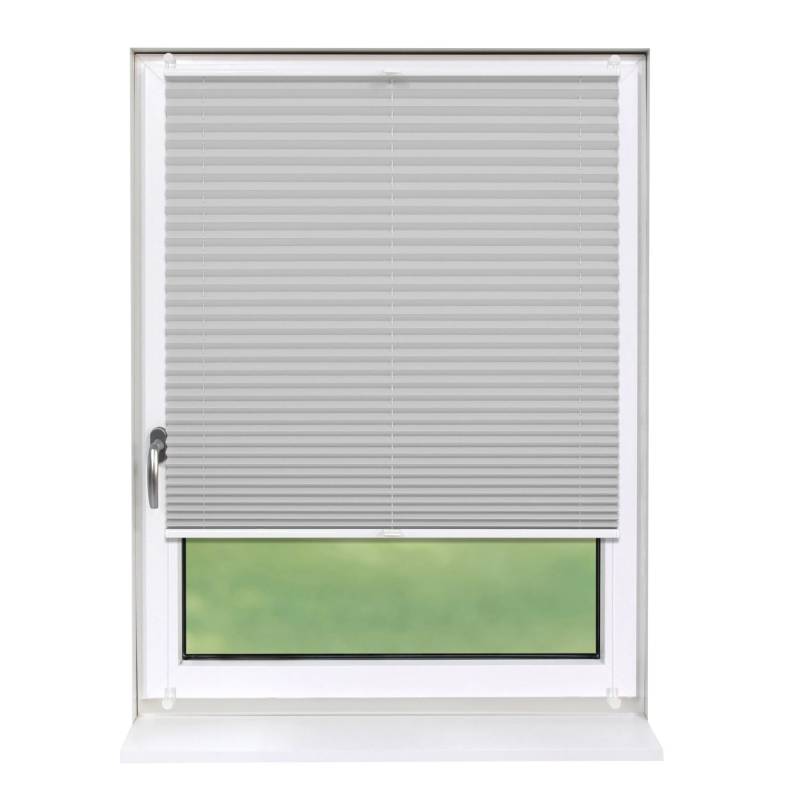 Deco-Raum Plissee Basic ohne Bohren 70x210cm Silber Blickdicht Klemmfix von Deco-Raum