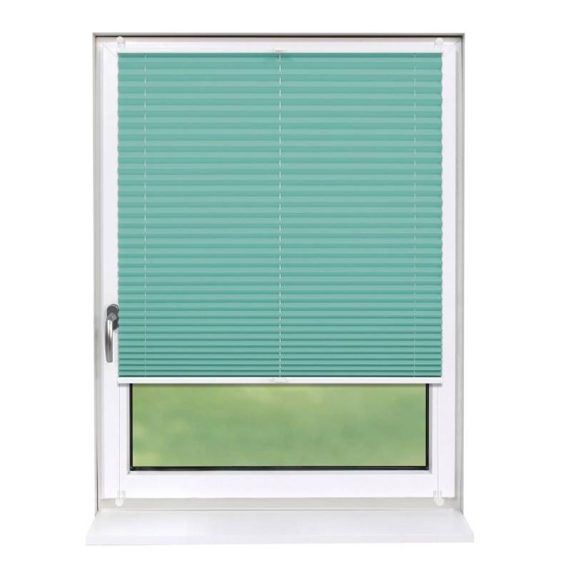Deco-Raum Plissee Basic ohne Bohren 80x210cm Türkis Blickdicht Klemmfix von Deco-Raum