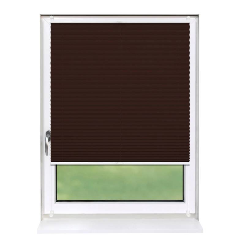 Deco-Raum Plissee Basic ohne Bohren 95x210cm Dunkelbraun Blickdicht Klemmfix von Deco-Raum