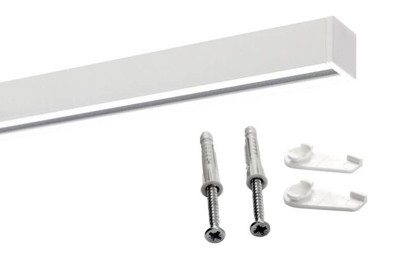 Deco-Raum Gardinenschiene Innenlauf Square eckig flach, 1-läufig, Wunschmaßlänge, kürzbar, Bohren, Deckenbefestigung, Aluminium, Flächenvorhang Schiene Innenlaufstange für Vorhänge mit Spannriegel von Deco-Raum