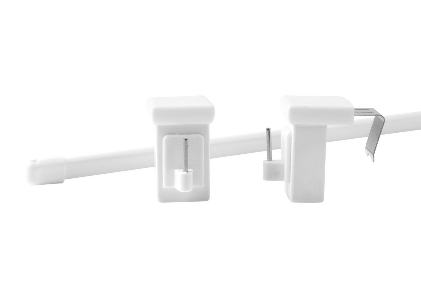 Deco-Raum Vitragenstange mit drehbaren Klemmträgern, Ø 10 mm, 1-läufig, ausziehbar, geklemmt, kein Bohren, Metall-Kunststoff, Komplett-Set Deco-Raum Vitragenstange mit drehbaren Klemmträgern, Ø 10 mm, 1-läufig, ausziehbar, geklemmt, kein Bohren, Metall-Kunststoff, Komplett-Set von Deco-Raum
