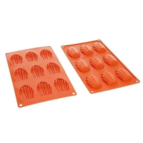 Déco Relief - Backform aus Silikon, 9 Madeleines, 6,8 x 4,5 x 1,7 cm – Kuchenform zum Backen – professionelles Material von Déco Relief