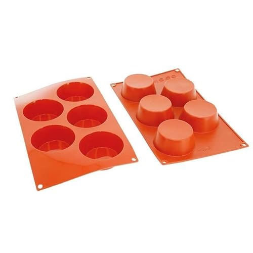 Déco Relief - Silikonform für 5 Muffins, XXL, ⌀ 8,1 x 3,2 cm – Kuchenform zum Backen – professionelles Material von Déco Relief