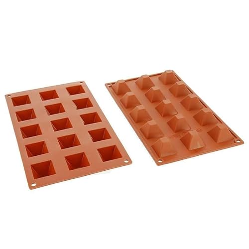 Déco Relief - Silikonform mit 15 Pyramiden, 3,6 x 3,6 x 2,2 cm – Kuchenform zum Backen – professionelles Material von Déco Relief