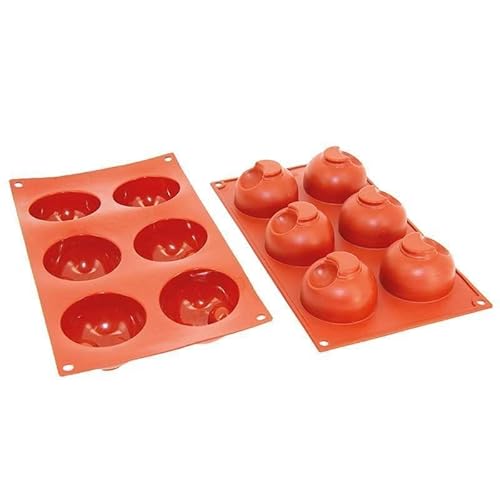 Déco Relief - Silikonform mit 6 Halbkugeln, Durchmesser 67 x 40 mm – Kuchenform zum Backen – professionelles Material von Déco Relief
