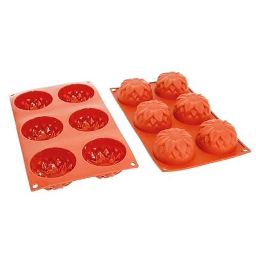 Déco Relief - Silikonform mit 6 Sonnenblumen, Durchmesser 76 mm, Höhe 40 mm – Kuchenform zum Backen – professionelles Material von Déco Relief