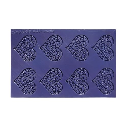 Déco Relief - Silikonmatte zur Dekoration von Fliesen mit 8 ineinander verschlungenen Herzen – Form für knusprige Fliesen – Dekoration für Gebäck – 0TU07 von Déco Relief