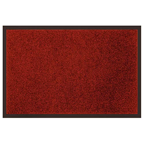 Deco Tapis Anti-Staub-Fußmatte, 40 x 60 cm, Uni Rot, Polyester, Rouge Red von Douceur d'Intérieur