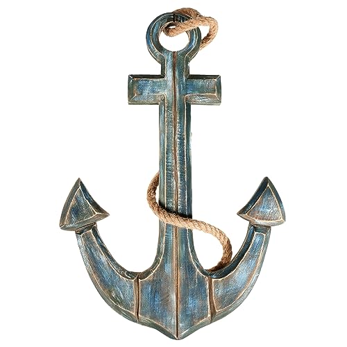 Antik Deko Anker Fake-Anker Anker-Imitat Maritime Dekoration 60 cm blau Vintage von Deco Woerner