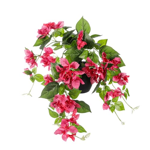 Bougainvillea Kunstblumen Hänge-Ampel im Topf 44 x 60 cm Kunstblumen Deko Blumen von Deco Woerner