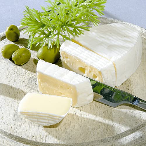 Camembert Käse Lebensmittel-Attrappe weiß angeschnitten, 11 x 6 x 3 cm Fake Food Imitat Dekoration von Deco Woerner