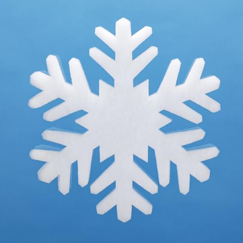Deco Woerner 3D Schneeflocke auf Watte 40 cm Ø, schwer entflammbar B1 von Deco Woerner