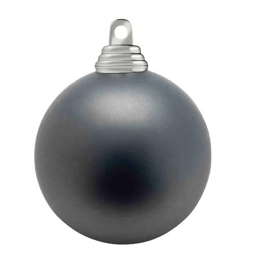 Deco Woerner Anthrazitgraue, Matte Weihnachtskugeln aus schwer entflammbarem Kunststoff, 8 cm Ø - 12 Stück von Deco Woerner
