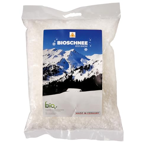Deco Woerner Bio-Kunstschnee 3 Liter weiß aus pflanzlicher Stärke hergestellt, 100% kompostierbar Flocken Winterdeko Weihnachts-Dekoration von Deco Woerner