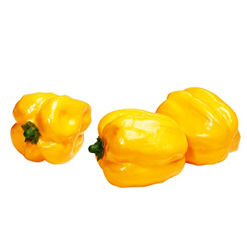 Deco Woerner Deko Dummy Paprika-Lebensmittel-Attrappen gelb 10 x 16 cm Pack à 3 Stück von Deco Woerner