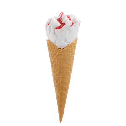 Deco Woerner Deko Dummy Waffel-Softeiscreme Lebensmittel-Attrappen weiß 21 cm EIS-Imitat von Deco Woerner