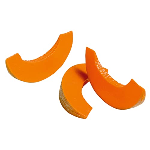 Deco Woerner Deko Honigmelonen-Scheiben, Melone geschnitten, Lebensmittel-Attrappe orange 17,5 cm, 3 Stück von Deco Woerner