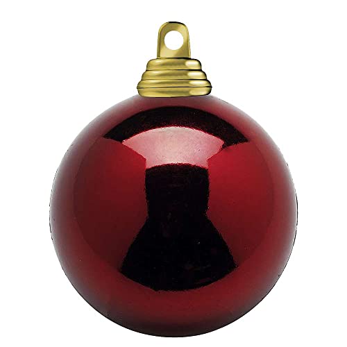 Dunkelrote, glänzende Weihnachtskugeln aus schwer entflammbarem Kunststoff, 8 cm Ø - 12 Stück von Deco Woerner