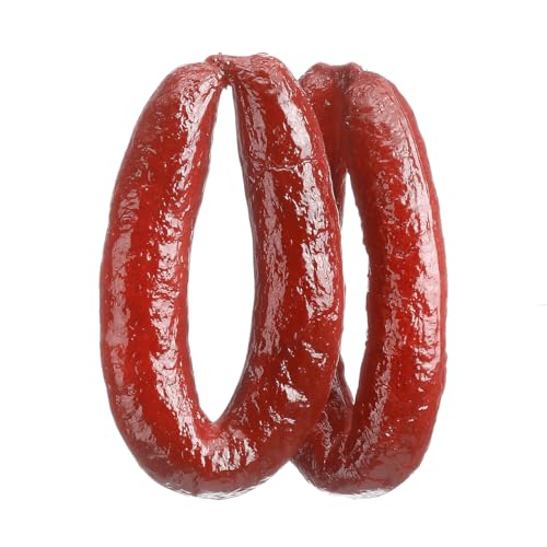 Deco Woerner Fake Wurstringe 2 St Rot 10cm lang Fleisch und Metzgerei Lebensmittel-Attrappen von Deco Woerner