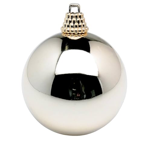 Deco Woerner Glänzende, Champagner Weihnachtskugeln aus Kunststoff, 10 cm Ø - 6 Stück von Deco Woerner