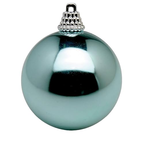 Glänzende, hellblaue Weihnachtskugeln aus Kunststoff, 20 cm Ø - per Stück von Deco Woerner