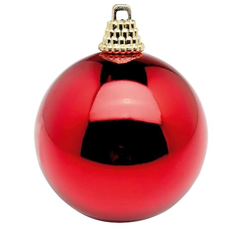 Deco Woerner Glänzende, weinrote Weihnachtskugeln aus Plastik, 10 cm Ø - 6 Stück Deco Woerner Glänzende, weinrote Weihnachtskugeln aus Plastik, 10 cm Ø - 6 Stück von Deco Woerner