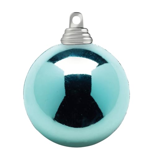 Deco Woerner Hellblaue, glänzende Weihnachtskugeln aus schwer entflammbarem Kunststoff, 8 cm Ø - 12 Stück von Deco Woerner