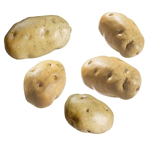 Deco Woerner Kartoffeln Lebensmittel-Attrappe 8 x 10 cm 5 STK. Fake Kartoffel Deko Gemüse naturgetreue Kartoffeln Künstliches Gemüse von Deco Woerner