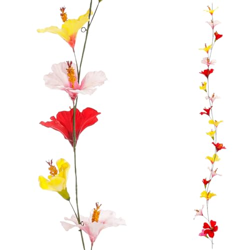 Deco Woerner Künstliche Hibiskus-Ranke bunt, 180 cm von Deco Woerner