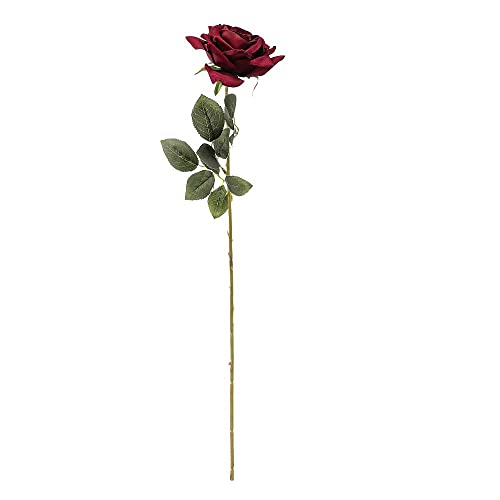 Deco Woerner Künstliche Rose mit velourartigen, samtigen Blütenblättern 72 cm dunkelrot von Deco Woerner