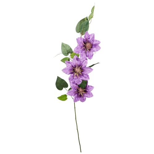 Deco Woerner Lila Clematis-Kunstzweig 18 x 60 cm lang künstliche Blütenzweige von Deco Woerner