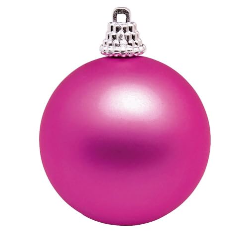 Matte, Pinke Weihnachtskugeln aus Plastik, 10 cm Ø - 6 Stück von Deco Woerner