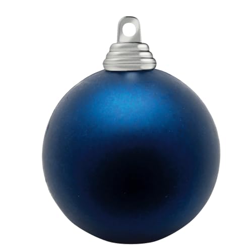 Deco Woerner Matte, dunkelblaue Weihnachtskugeln aus Plastik, 10 cm Ø - 6 Stück von Deco Woerner