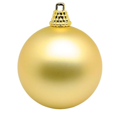 Matte, goldene Weihnachtskugeln aus Plastik, 15 cm Ø - 3 Stück von Deco Woerner