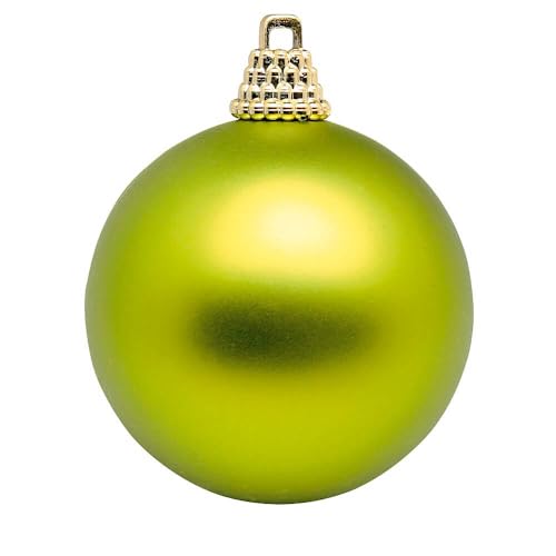 Deco Woerner Matte, hellgrüne Weihnachtskugeln aus Plastik, 15 cm Ø - 3 Stück von Deco Woerner